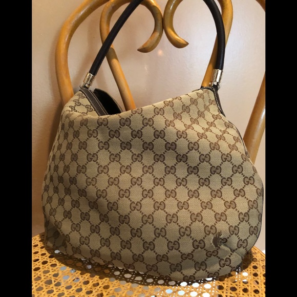 Gucci Vintage Signature Canvas Hobo - Picture 10 of 14